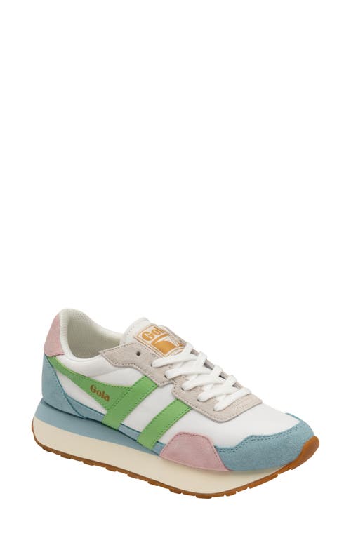 Indiana Sneaker in Off White/Blue/Green