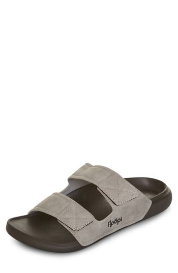 Shop Floopi Noah Adjustable Slide Sandal In Grey