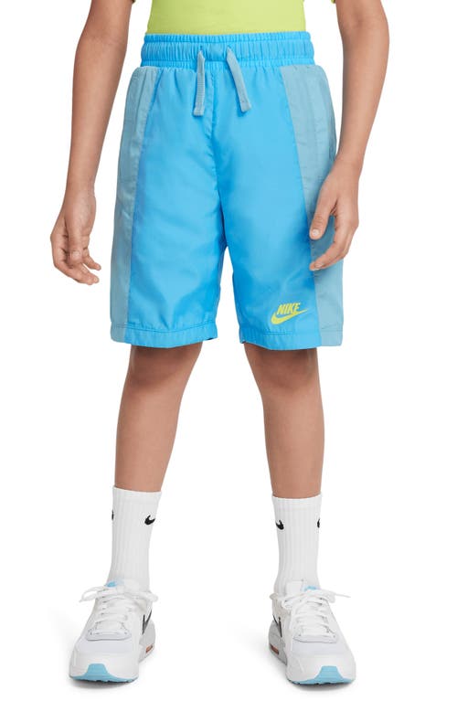 Shop Nike Kids' Sportswear Amplify Shorts In University Blue/blue/green