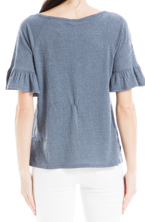 Max Studio Flutter Texture Knit T-shirt In Denim