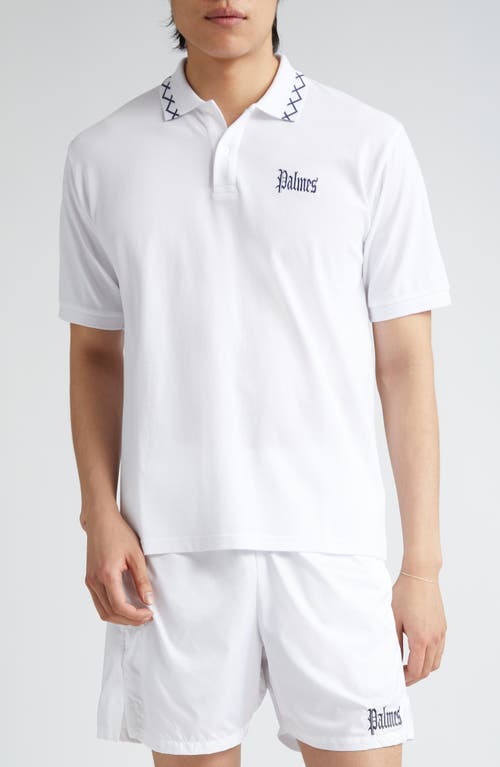 Spencer Embroidered Cotton Piqué Polo in White