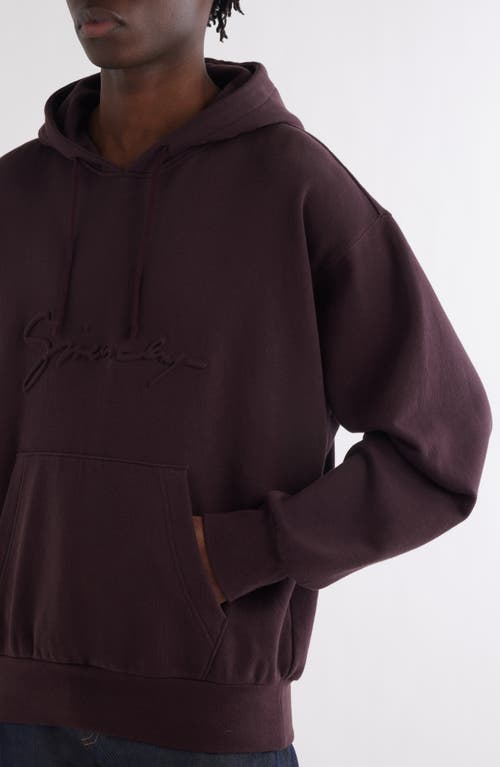 Shop Givenchy Boxy Fit Logo Cotton Hoodie In Burgundy