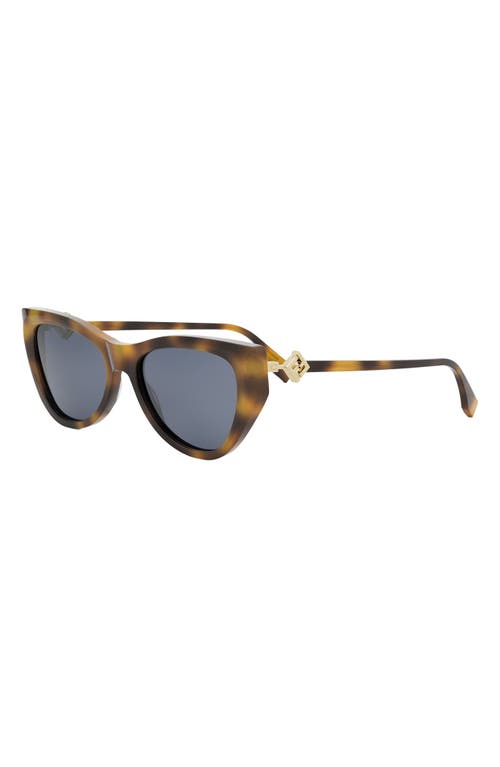Fendi Fe40149i 53v Havana Sunglasses In Blonde Havana/blue