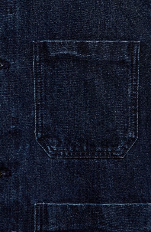 Shop Mango Workwear Denim Jacket In Dark Blue