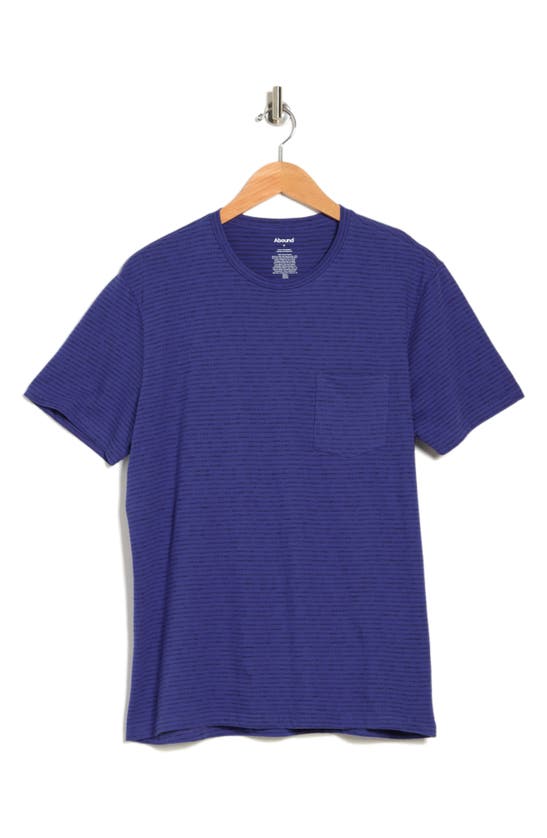 Abound Short Sleeve Striped Pocket T-shirt In Blue Faded Stripe