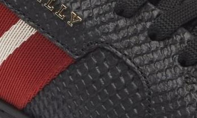Shop Bally Marell Snakeskin Embossed Leather Sneaker In Black