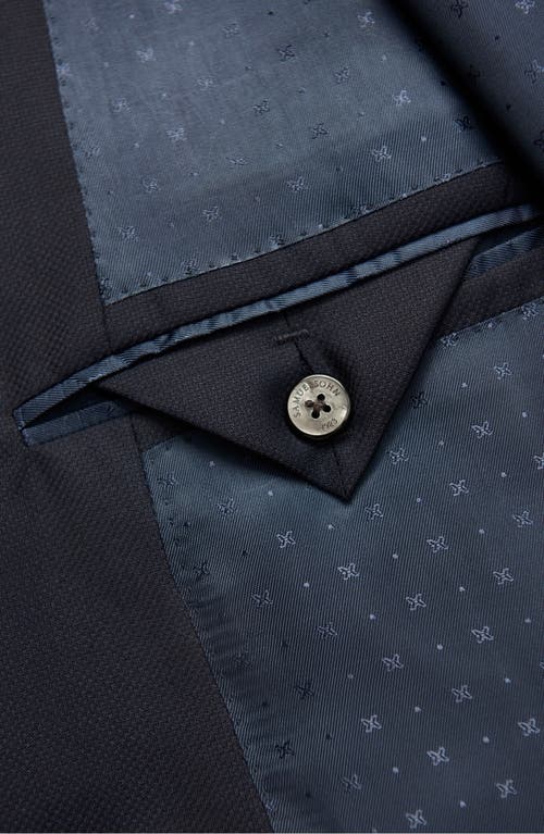 Samuelsohn Navy Double Twist 130s Wool Blazer In Blue