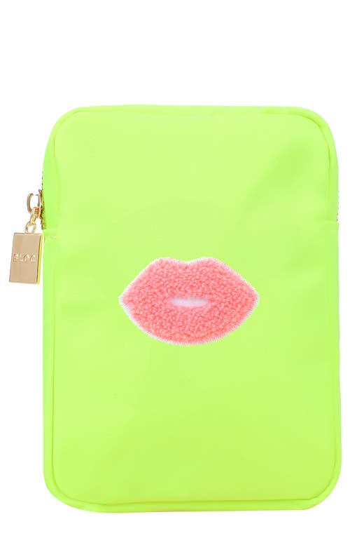 Mini Kiss Cosmetics Bag in Neon Yellow