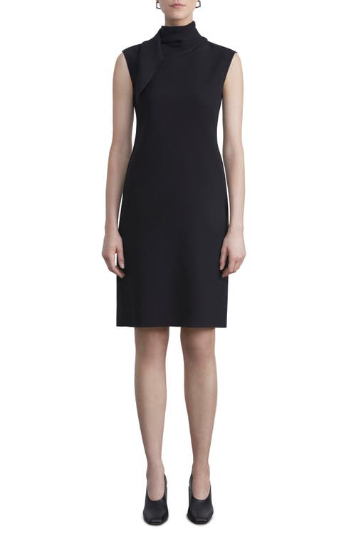 Lafayette 148 New York Scarf Detail Sleeveless Crepe Sheath Dress in Black at Nordstrom, Size 12