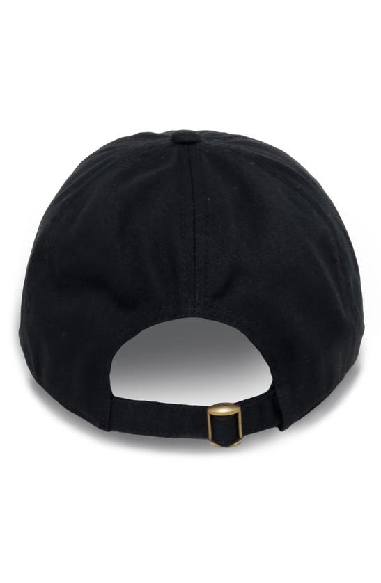 Shop David & Young London Embroidered Cotton Baseball Cap In Black