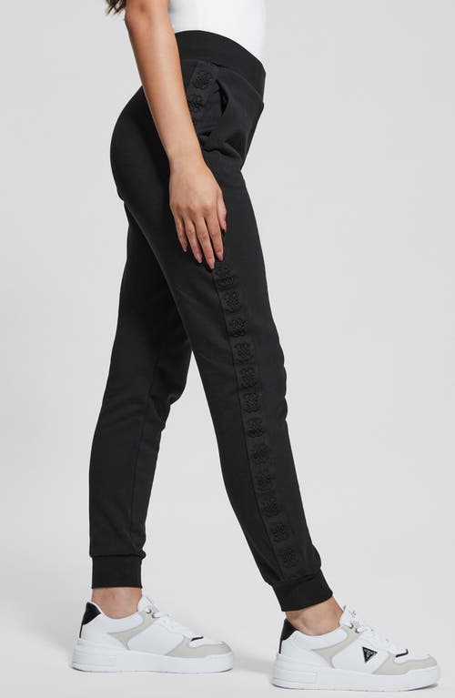 Shop Guess Stacie Cotton Fleece Joggers In Jet Black A996