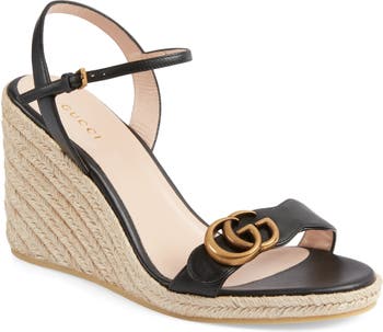 Gucci Wedge sandals with logo, Women's Shoes