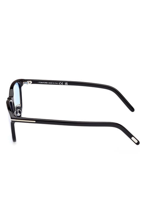 Shop Tom Ford 52mm Square Sunglasses In Shiny Black/blue