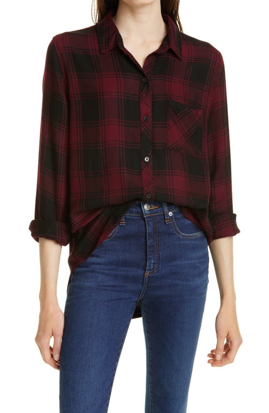 Rails Hunter Button-down Plaid Shirt - Cranberry Ash In Cranberry Ash