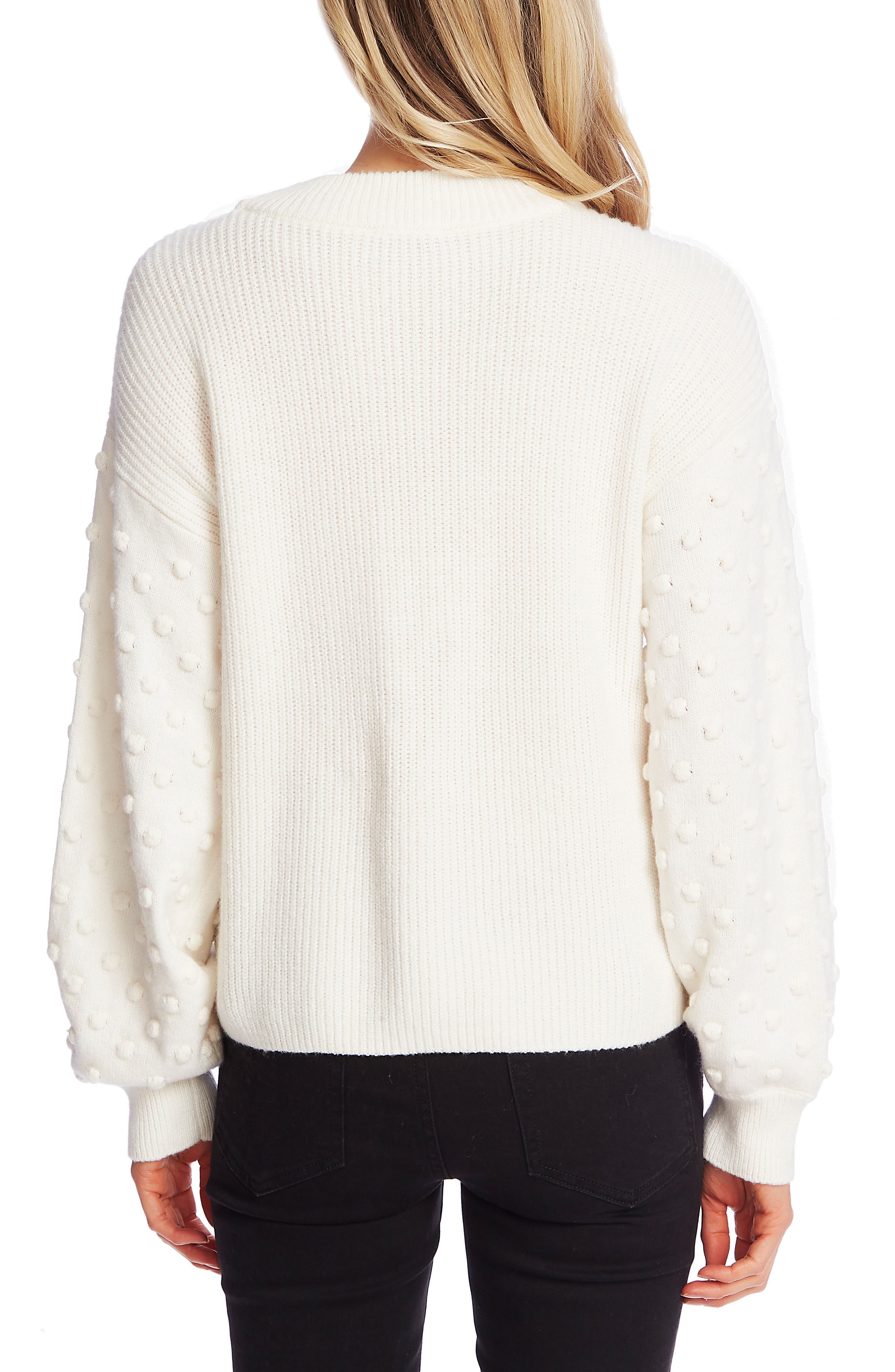 Cece 3D Polka Dot Sweater - Antique White - Size M