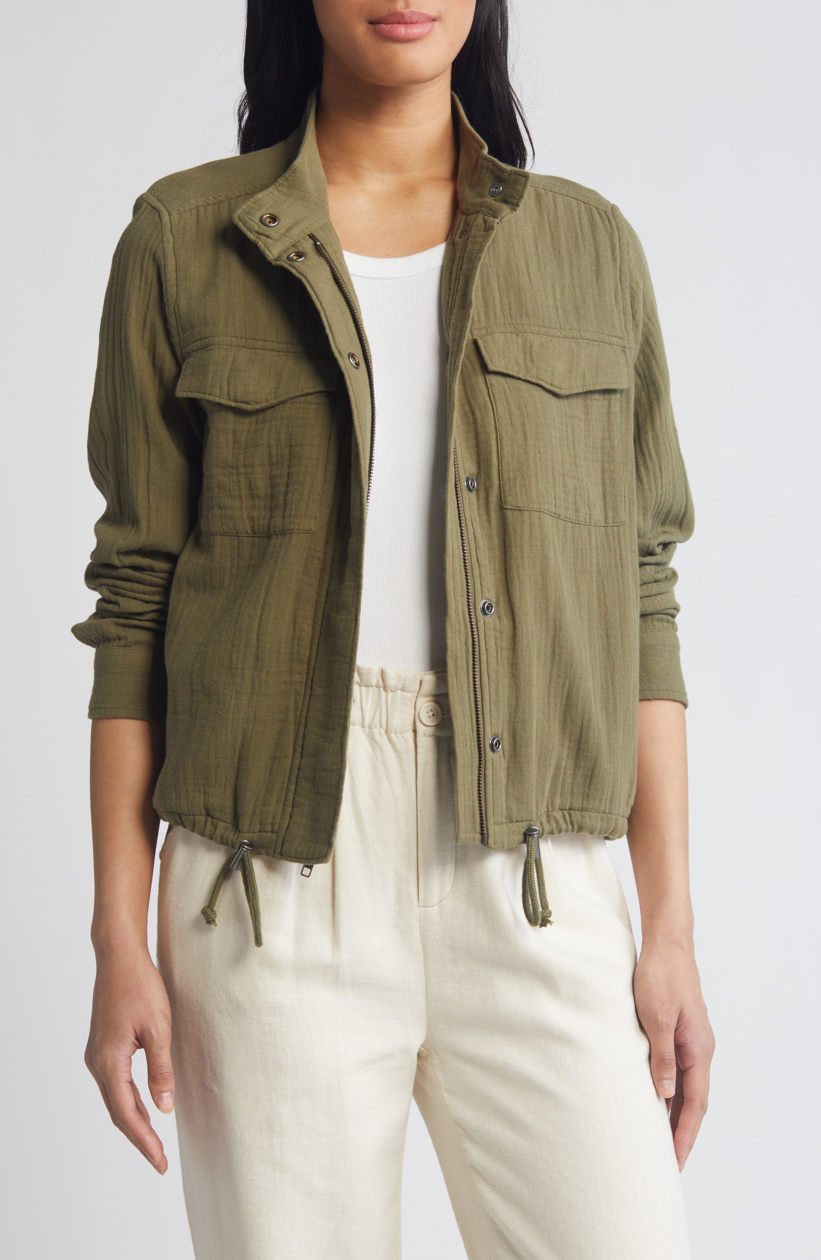 Prada triangle-patch cotton jacket - Green