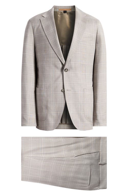 Hugo Boss Boss Heston Glen Plaid Wool Suit In Open Grey Green