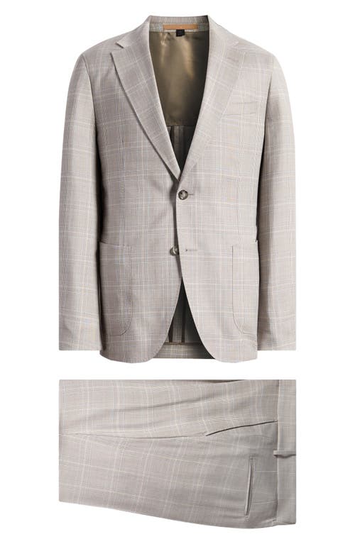 Shop Hugo Boss Boss Heston Glen Plaid Wool Suit In Open Grey Green