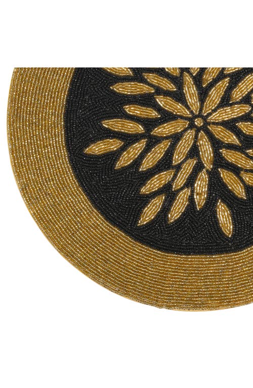 Tiramisu Beaded Placemat In Black/gold