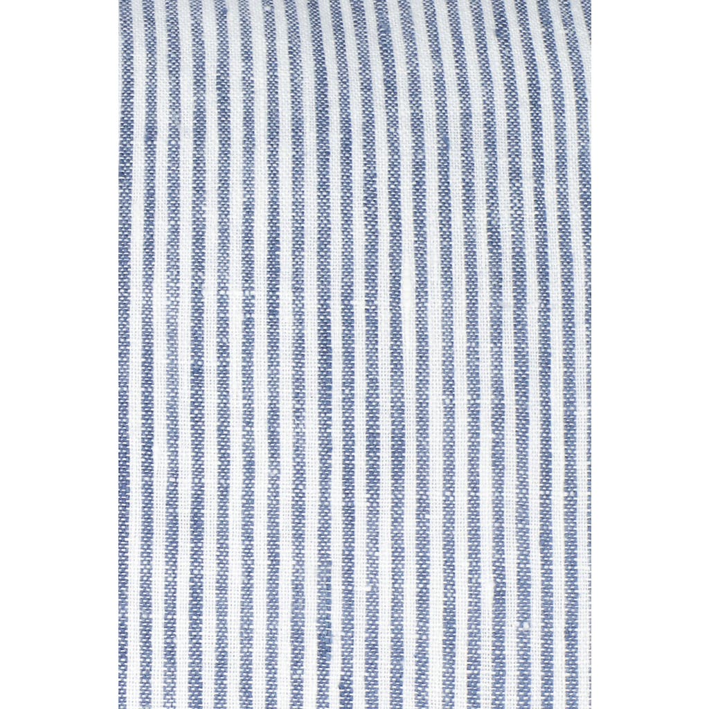 Anaya So Soft Linen Table Runner In Chambray Blue Pinstripe