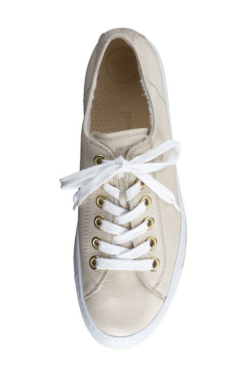 Paul Green Stefani Sport Sneaker In Bisicuit Gold Leather