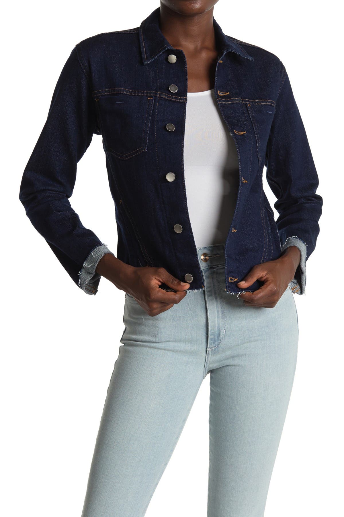 raw denim blazer