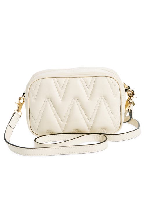 Shop Valentino By Mario Valentino Amel Diamond Stud Crossbody Bag In Warm Milk