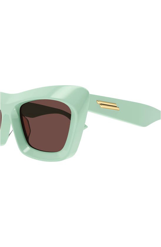 Shop Bottega Veneta 53mm Rectangular Sunglasses In Green
