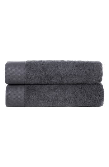 Brooks Brothers 2-piece Solid Signature Cotton Towel Set In Gray