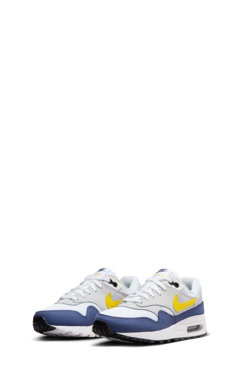 Nike Kids' Air Max 1 Sneaker In White/tour Yellow/blue