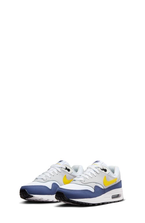 Nike Kids' Air Max 1 Trainer In White/tour Yellow/blue