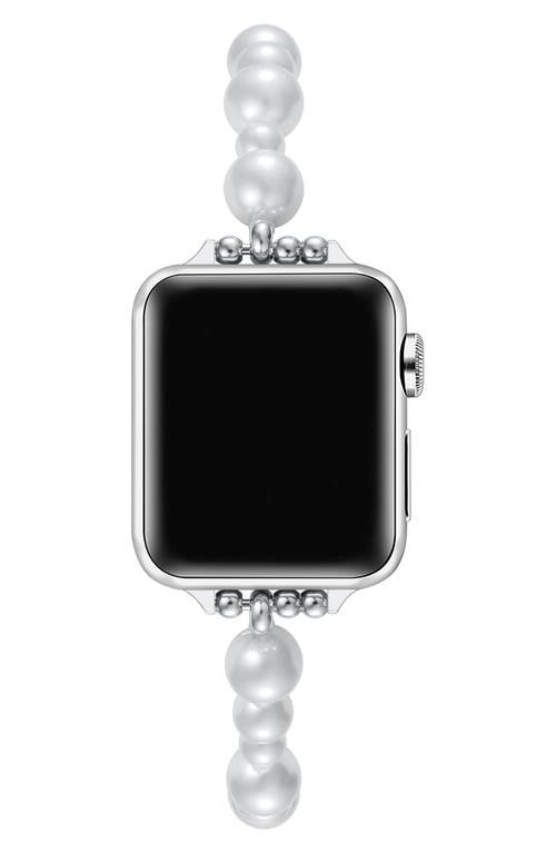 The Posh Tech Maeve 42mm Imitation Pearl Apple Watch® Bracelet Watchband In White