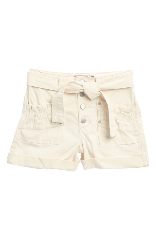Joe's Kids' Bari Belted Cuff Hem Shorts In White Vintage