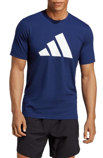 Shop Adidas Originals Adidas Feelready Aeroready Training T-shirt In Dark Blue/white