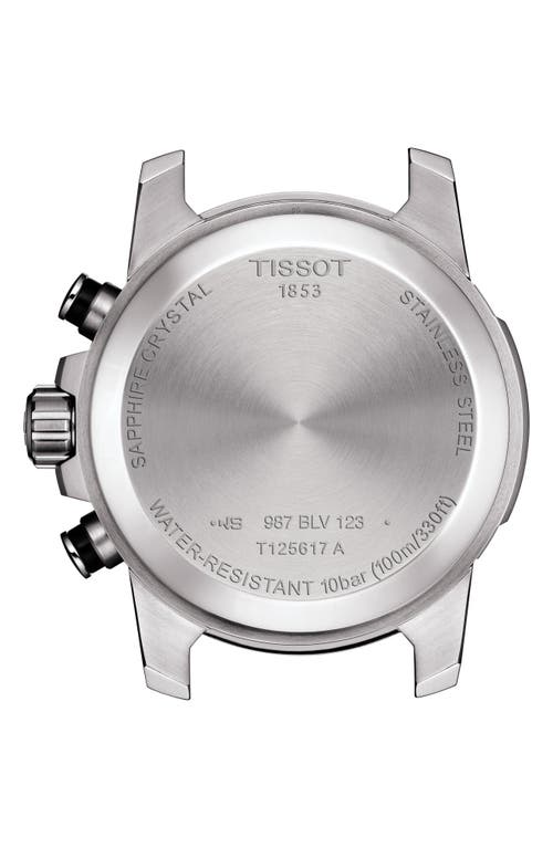 Shop Tissot Supersport Chronograph Leather Strap Watch, 45.5mm In Black/silver