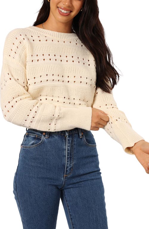 Petal And Pup Petal & Pup Watton Open Stitch Sweater In Neutral