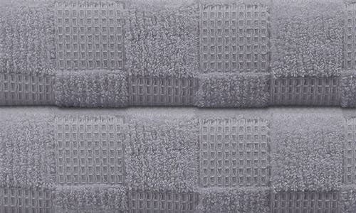 Shop Brooks Brothers Depera Waffle Terry 2-piece Turkish Cotton Bath Towel Set In Silver
