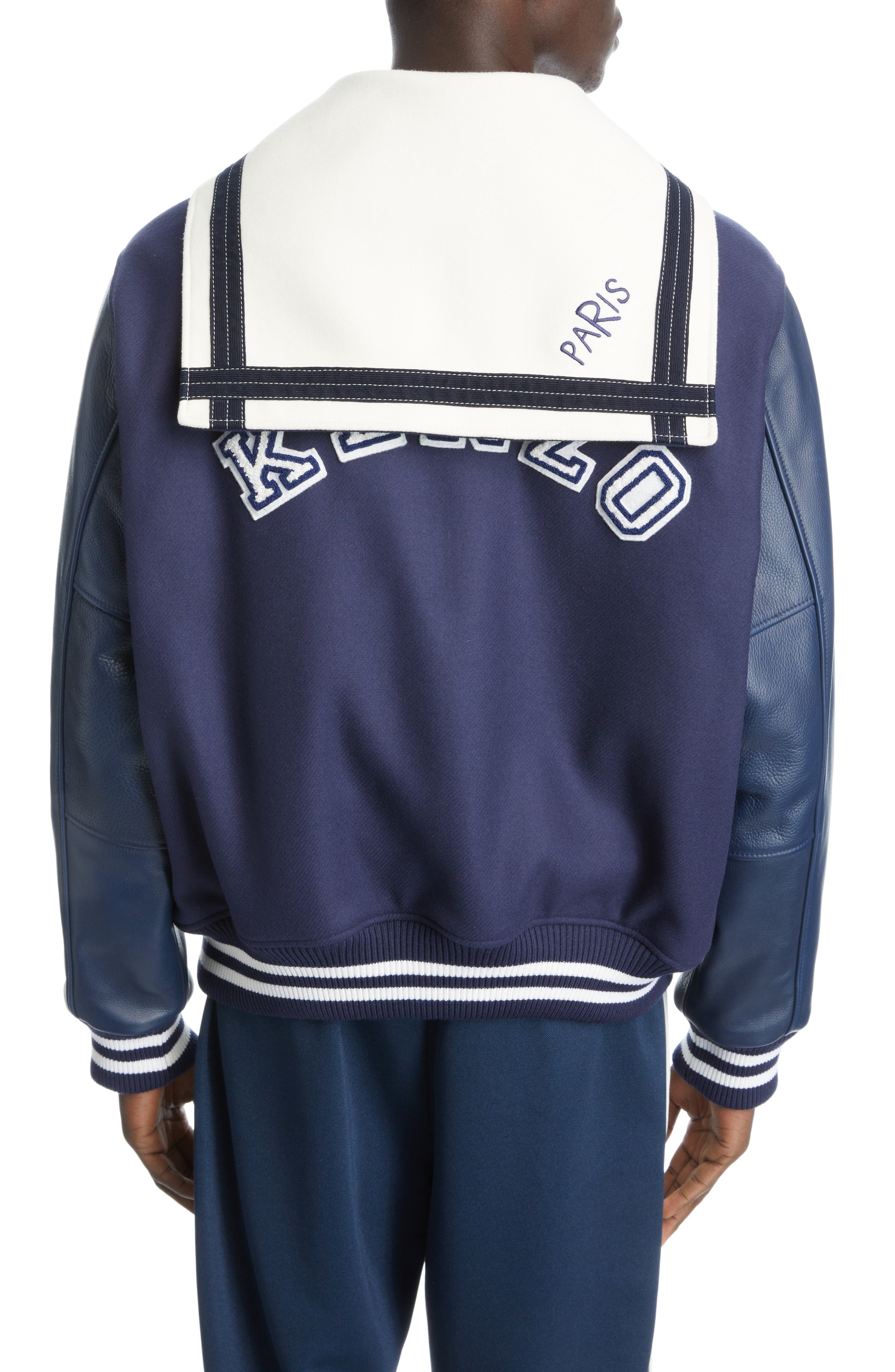 KENZO Sailor Chenille Patch Wool Blend Varsity Jacket Nordstrom
