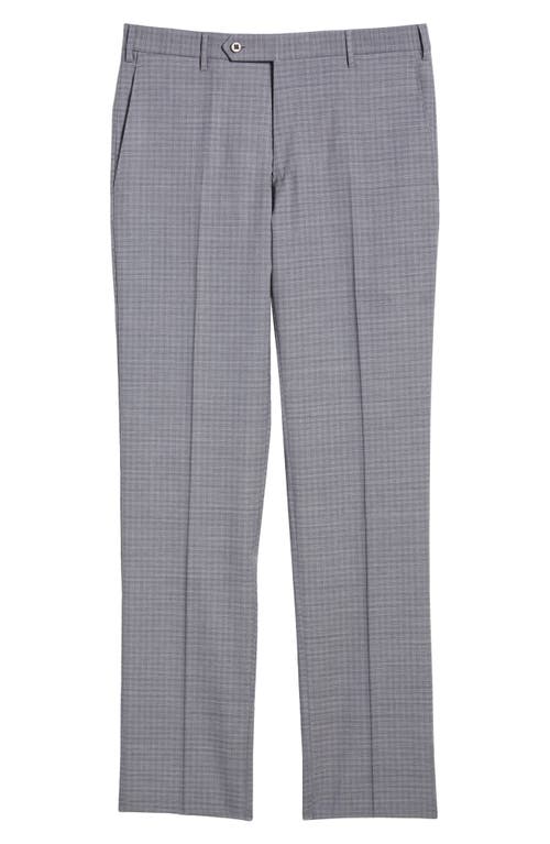 Parker Contemporary Fit Check Stretch Wool Pants in Light Grey