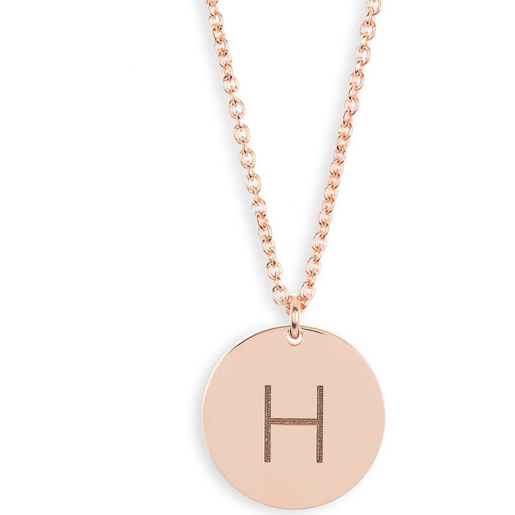 Meshmerise Initial Disc Pendant Necklace In Rose-h