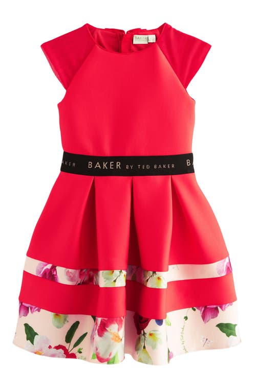 Ted Baker Baker By  Kids' Cap Sleeve Scuba Dress In Red