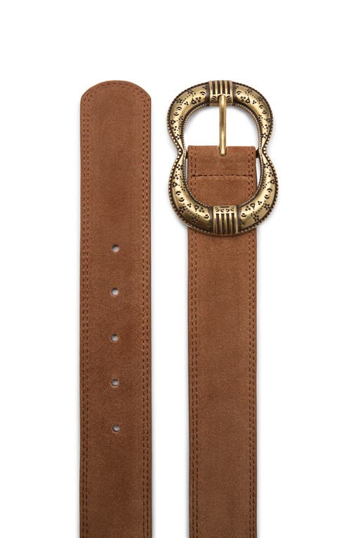 Shop Mango Leather Belt In Brown