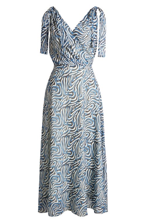 Chelsea28 Tie Shoulder Maxi Dress In Blue- Black