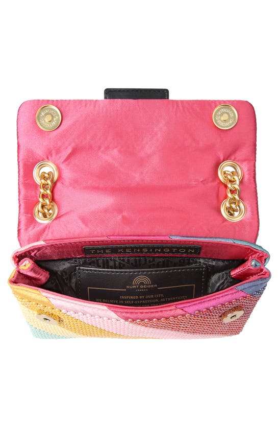 Shop Kurt Geiger Mini Kensington Beaded Convertible Shoulder Bag In Pink Multi