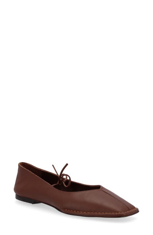 Sway Square Toe Ballet Flat in Chestnut Brown