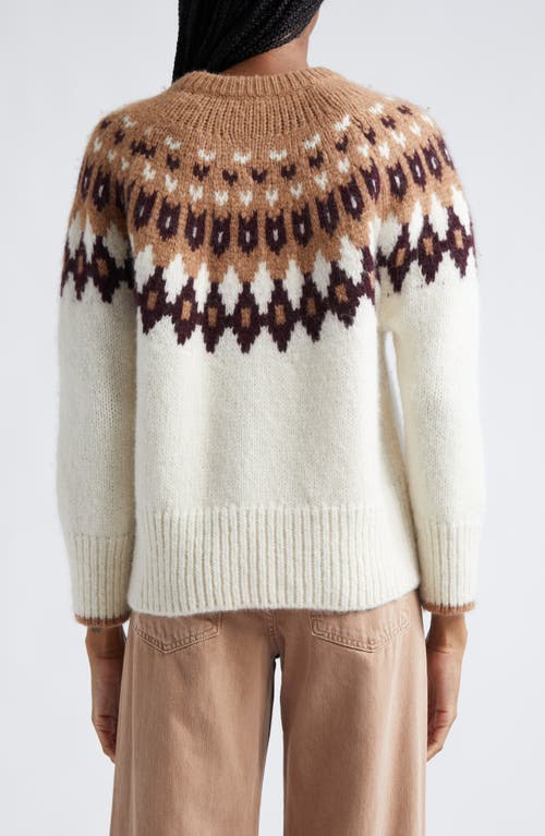 Shop Veronica Beard Anne Fair Isle Sweater In Dove Multi