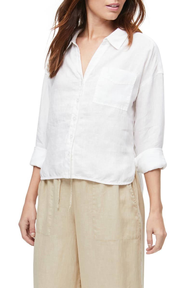 Michael Stars Gracie Linen Button-Up Shirt, Alternate, color, 