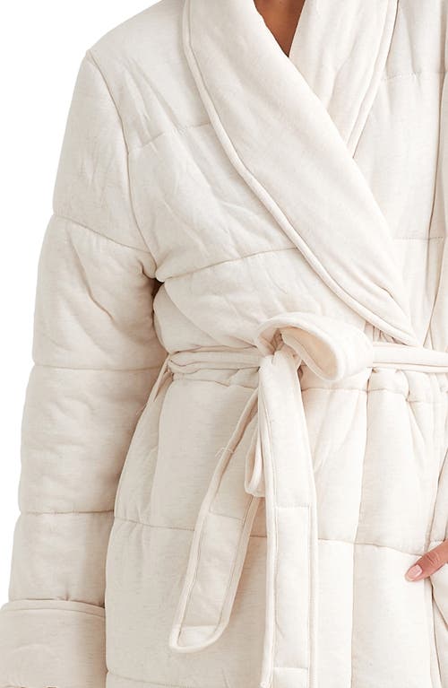 Shop Papinelle Cuddle Puffa Quilted Robe In Sea Salt