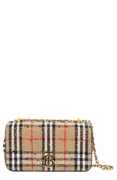 burberry Small Lola Woven Check Crossbody in Archive Beige at Nordstrom