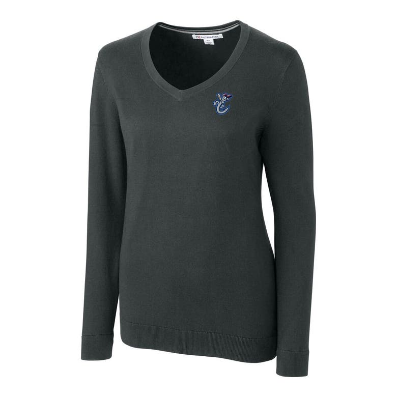 Shop Cutter & Buck Heather Charcoal Corpus Christi Hooks Lakemont Tri-blend V-neck Pullover Sweater